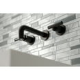 thumbnail image 3 of Kingston Brass KS8125CML Manhattan 2-Handle 8 in. Wall Mount Bathroom Faucet, Oil Rubbed Bronze, 3 of 5