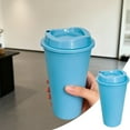thumbnail image 2 of 1 Pc Reusable Coffee Cups with Lids 475ml Travel Cups Plastic to Go Coffee Mug with Lid Tumblers Travel Mug for DIY Hot Cold Drink Party Favors, Sky Blue, 2 of 9