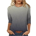thumbnail image 2 of ICHUANYI Clearance Women's Fashion Printed Loose T-shirt 3/4 Sleeves Blouse Round Neck Casual Tops(Beige, XL) ICHUANYI WER2023080814526, 2 of 5