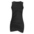 thumbnail image 4 of IROINNID Bodycon Dress For Women Sleeveless Round Neckline Sexy Pleated Dress Strapless Solid Color Dress, 4 of 6