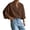 Brown, variant on Ceisia Men's Linen Blend Stand Collar Shirt 3/4 Sleeve Loose Fit Casual Blouse for Men White M Gifts for Father
