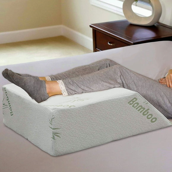 Ortho Comfort Elevating Leg Rest Pillow - Memory Foam Bed Wedge with Removable Cover - Back, Hip, Knee Pain Relief - Post Surgery Support (8" x 21" x 24")