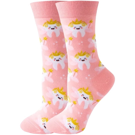 Dental Teeth Socks 1pair Casual Novelty Socks Funny Cotton Socks Thermal Warm Socks Dental Assistant Gifts for Winter