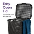 thumbnail image 4 of Superio 60L Large Wicker Plastic Laundry Hamper with Lid Root Beer Brown 2 Pack, 4 of 8