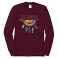 thumbnail image 3 of Colorful Neon Be Brave Dreamcatcher | Dean Russo Art Pop Culture Mens Long Sleeve Shirt, Maroon, X-Large, 3 of 6