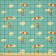 thumbnail image 2 of Ambesonne Monkey Fabric by the Yard Microfiber, Parachute Fly Clouds Sky, 3 Yards, Eggshell and Burnt Sienna, 2 of 2