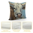 thumbnail image 4 of COMIO  Brown Cow Throw Pillow Cover Head painting Animal Farm Chew Face Vivid Head Bovine Pet Hairy Pillow Case Decorative Men Women Room Cushion Cover for Home Couch Bed, 4 of 5