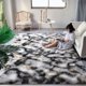 thumbnail image 1 of Alfombras DweIke Esponjosas en Negro, Blanco y Dorado para Dormitorio y Sala, Alfombra Grande de Peluche Suave 6x9, Alfombra Antideslizante y Lavable a Máquina para Dormitorio, Guardería y Aula, 1 of 9