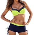 thumbnail image 4 of RUTAYY Women's Bikini Sets Push Up Beachwear Padded Swimwear Color Block Tankini Comfortable Surfing Athletic Swimsuit, 4 of 8