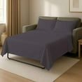 thumbnail image 2 of 4 Piece Sleeper Sofa Bed Sheet Set 100% Egyptian Cotton 800 Thread Count King Size Sleeper Sofa (76" x 80") Inch Fits Mattresses Up to 5" Drop - Dark Grey Solid, 2 of 7