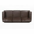 thumbnail image 5 of Contemporary 3 Seater Sofa with Faux Leather & Nailhead Accents, 5 of 11