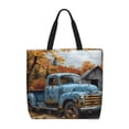 thumbnail image 1 of Fotbe Rustic Vintage Truck Autumn Bolsa Tote con Estampado para Mujer, Bolsos con Cremallera, Bolsa de Hombro Casual de Gran Capacidad con Bolsillos Internos, 1 of 7