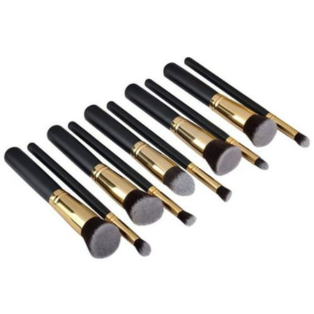 Zodaca Makeup Brush Set Kit Gift Set of 10 Cosmetic Brushes Tools Eyeshadow Foundation Concealer Set (10 Count)