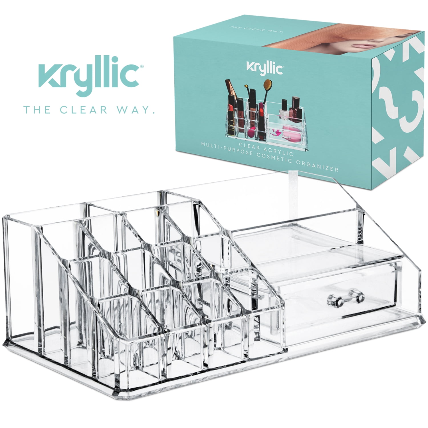 Clear Makeup Organizer Acrylic Drawer Make Up Storage Lipstick Vanity