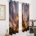 thumbnail image 2 of Blackout Curtains for Bedroom Eiffel Tower Full Room Darkening Grommet Curtains for Living Room,Thermal Insulated Ombre Drapes, 2 of 7