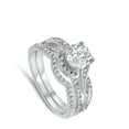 thumbnail image 4 of Large Solitaire Clear CZ Wedding Ring Set .925 Sterling Silver Band White Jewelry Female Size 7, 4 of 4