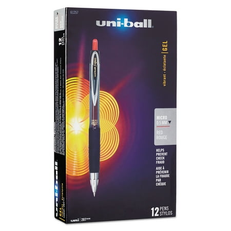 UPC 070530612578 product image for uni-ball Signo 207 Retractable Gel Pen  Red Ink  0.5mm  Dozen -SAN61257 | upcitemdb.com