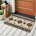 thumbnail image 5 of Bathroom Rugs 2x3 Ft, Boho Southwest Non Slip Area Rugs for Kitchen Bedroom Entryway, Farmhouse Aztec Tribe Brown Blue Plaid Washable Carpet Runner Rug Floor Mats for Bedroom Home Decor, 5 of 9