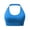 Blue, variant on Women's Backless Halter Sports Bra, Adjustable Neck Strap, Longline Wireless Nylon Yoga Bralette (White,2XL)