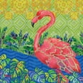 thumbnail image 3 of Brent, Paul 12x12 Black Modern Framed Museum Art Print Titled - Flamingo Lagoon II, 3 of 5