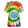 thumbnail image 4 of SWPZC Women's Tie Dye Graphic Tees Casual Short Sleeve Crewneck Tshirt Blouse Summer Dressy Comfy Loose Fit Tunic Cute Tops Woman Shirts Short Sleeve Long Sleeve T Shirts Women, 4 of 5