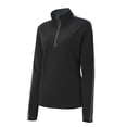 thumbnail image 5 of Sport-Tek Ladies Sport Wick Textured Colorblock 1/4 Zip Pullover-3XL (Black/ Iron Grey), 5 of 6