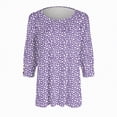 thumbnail image 4 of Godom Women's Casual 3/4 Sleeve T-Shirts Round Neck Cute Tunic Tops Basic Tees Blouses Business Work Tee Top, 4 of 5