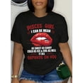 thumbnail image 3 of Women's Casual Sports T-shirt, Round Neck Short Sleeve, Letter And Lip Pattern Printed, Women's Clothing, 3 of 8