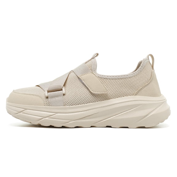 Men's Casual Shoes Hook‑and‑Loop Mesh Upper Walking Sneakers with Thick Midsole for Daily Outdoor and Indoor Casual Wear