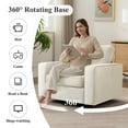 thumbnail image 4 of COOLHUT 360° Swivel Accent Chair Set of 2, 36.2" Wide Accent Chair Armchair, Comfy Upholstered Single Sofa Chair for Living Room and Bedroom, White, 4 of 12