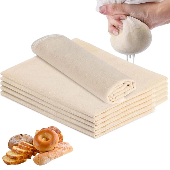 Januofit  3pcs 100% cotton Tea Towels for Baking Sourdough - 28" Unbleached Bread Basket Flour Sack Towels, Proofing Cover Cloth for Dough Raising Baguettes Loaves Ciabatta
