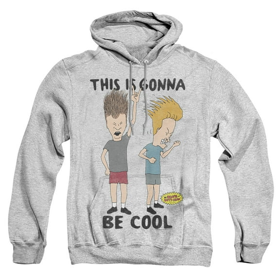 Beavis And Butthead Gonna Be Cool Unisex Adult Pull-Over Hoodie (Small) Athletic Heather