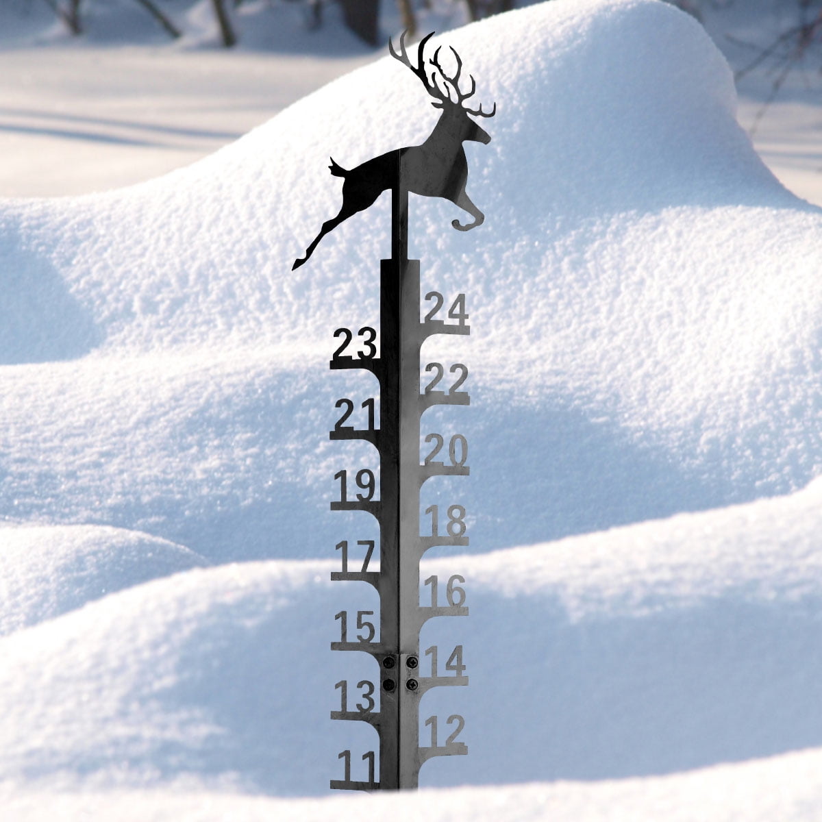 Ikoopy Snow Gauge Outdoor 24 Inch Snowfall Measuring Gauge Iron