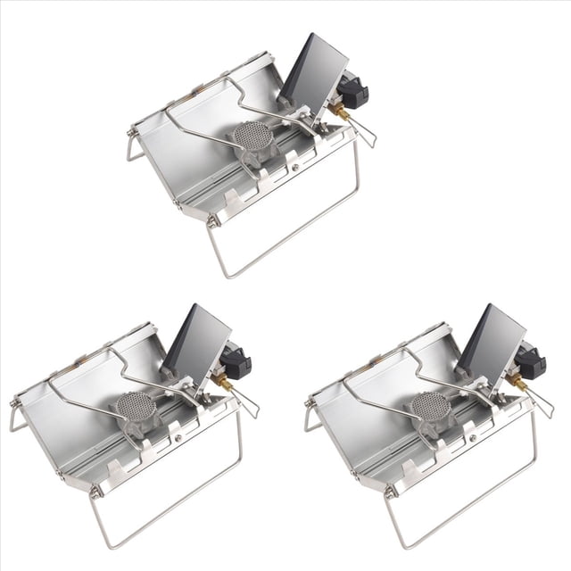 3X Estufa de Camping Portátil para Exteriores, Estufa de Gas de Casete de Alta Potencia una Prueba de Viento, Accesorios para Picnic