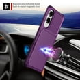 thumbnail image 6 of ELEHOLD for Samsung Galaxy S25 Edge Wallet Case Flip Card Slots Magnetic Clasp Slim Thin Shockproof Anti-Scratch Works with Magnetic Car Mount for Samsung Galaxy S25 Edge ,Purple, 6 of 6