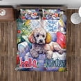 thumbnail image 4 of Watercolor Hello Winter Poodle Chill Christmas Welcome Quilt Bedding Set Poodles Dog Lover Gifts Idea 1 Blanket Bed Cover 2 Pillowcases - 00016, 4 of 5