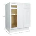 thumbnail image 2 of Hollywood Fabiani Design Shaker Blind Corner Base Kitchen Cabinet Ready to Assemble 36 in. W x 24 in. D x 34.5 in. H White, 2 of 5