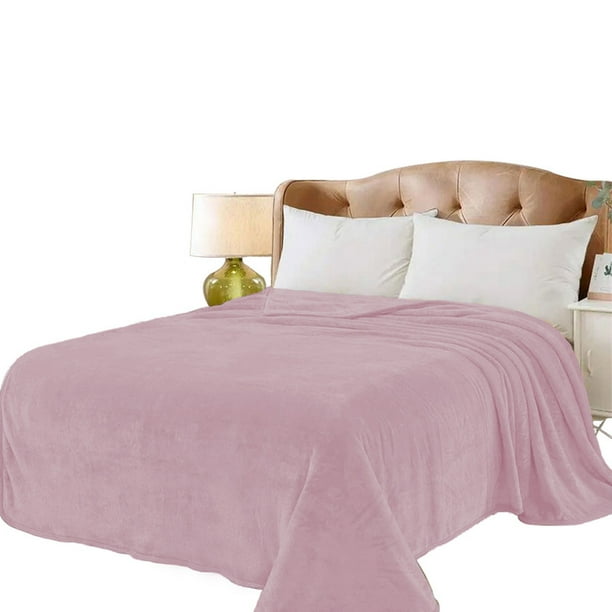 Cobertor Ligero Liso Matrimonial Hotelero Suave Y Calientito MELOCOTTON HOGAR MOD ROSA PASTEL