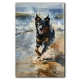 thumbnail image 3 of Funny Dog on Beach Canvas Wall Art, Belgian Sheepdog Dog Picture Ocean Artwork for Bathroom Bedroom Living Room, Art Decor 8x12 Inches, 3 of 6