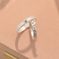 thumbnail image 4 of Cute Cat Dog Matching Ring for Him and Her Puppy Pet Kitten Animal Sterling Silver 999 Rings Wedding Open Couples Eternity Promise Bands Sets Jewelry, 4 of 6