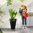 thumbnail image 3 of Outsunny 28" Tall Plastic Planters, Set of 3 Garden Flower Pots, Black, 3 of 10