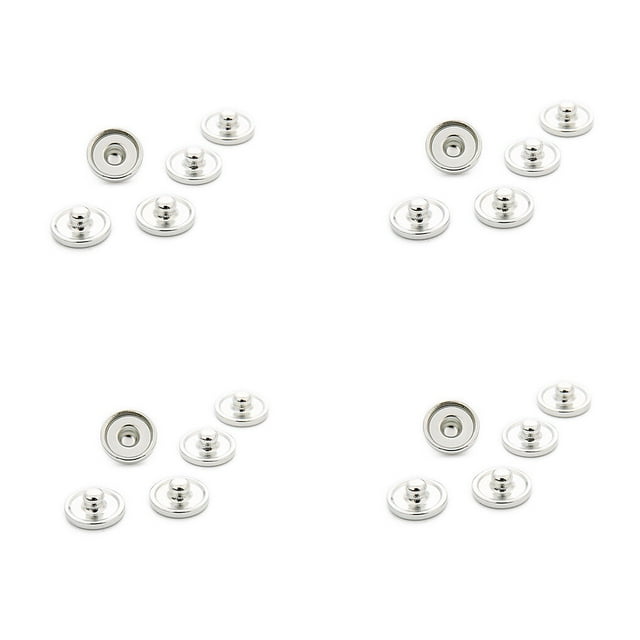 20 Pcs/ensemble Bouton Pression Base Couleur Unie Remplacement Rond DIY Artisanat Artisanat Bijoux Accessoires 10mm