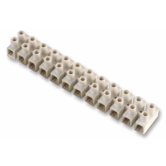 PRO POWER - 12-Way Terminal Block, 30A, Nylon, White
