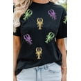 thumbnail image 3 of Casual Black Lobster Patched T-Shirt for Women – Festive Summer Style with Sequins, 3XL, 3 of 5