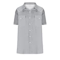 thumbnail image 5 of TAGOLD Mens Summer Short Sleeve Turndown collar Blouse & Shirt Solid Color Pocket Button Top, 5 of 5