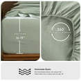 thumbnail image 2 of MooMee 100% Washed Cotton King Fitted Sheet Only Linen Like Textured Extra-Deep Pocket Breathable Soft 1-Piece(Sage Green, 78"x80"), 2 of 6