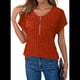 thumbnail image 2 of Blusas de Talla Grande para Mujer, Túnicas de Corta con Cremallera de 1/4, Color Caramelo L, 2 of 6