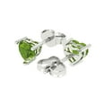 thumbnail image 2 of Clara Pucci 1.5Ct Natural Peridot Heart Cut VVS1 Push Back Stud 14k Solid hypoallergenic Gold Designer Earrings For August, 2 of 7