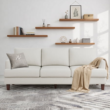 Gericco 89" Mid Century Modern Upholstered Sofa with Armrests 3 Seater Sofa Couch with Deep Seats,Beige