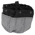 thumbnail image 4 of Bolsa de almacenamiento de herramientas con 17 bolsillos, organizador de bolso de herramientas de jardín portátil de lona, negro + gris, 4 of 8